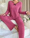 Ribbed Long-Sleeved Pyjama Set - Voldina