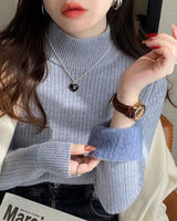 Ribbed Plush Thermal Turtleneck - Voldina