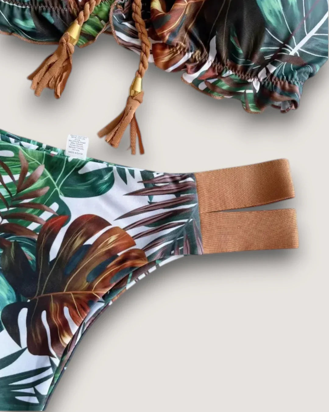 Ribbed Ruffle Bikini Set - Voldina