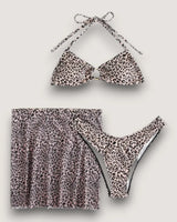 Ring-Linked Halter 3-Piece Bikini - Voldina