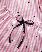 Satin Lace Pyjama Shorts Set - Voldina