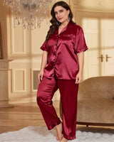 Satin Lounge Pyjama Set - Voldina