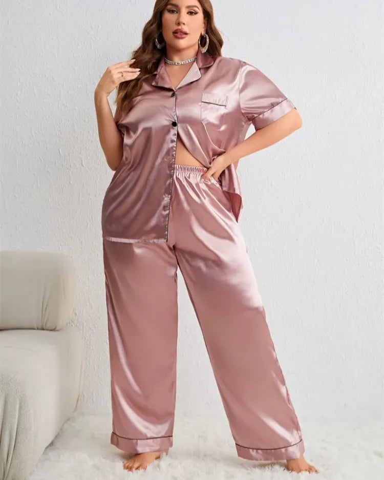 Satin Lounge Pyjama Set - Voldina