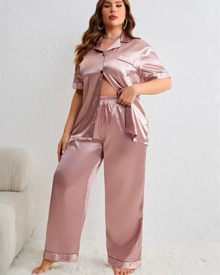Satin Lounge Pyjama Set - Voldina