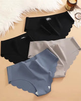 4-Pack: Seamless Wavy-Edge Low-Rise Briefs - Voldina