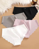 4-Pack: Seamless Wavy-Edge Low-Rise Briefs - Voldina