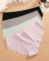 4-Pack: Seamless Wavy-Edge Low-Rise Briefs - Voldina