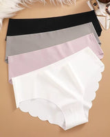 4-Pack: Seamless Wavy-Edge Low-Rise Briefs - Voldina