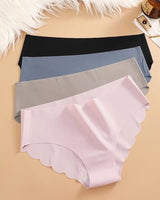 4-Pack: Seamless Wavy-Edge Low-Rise Briefs - Voldina