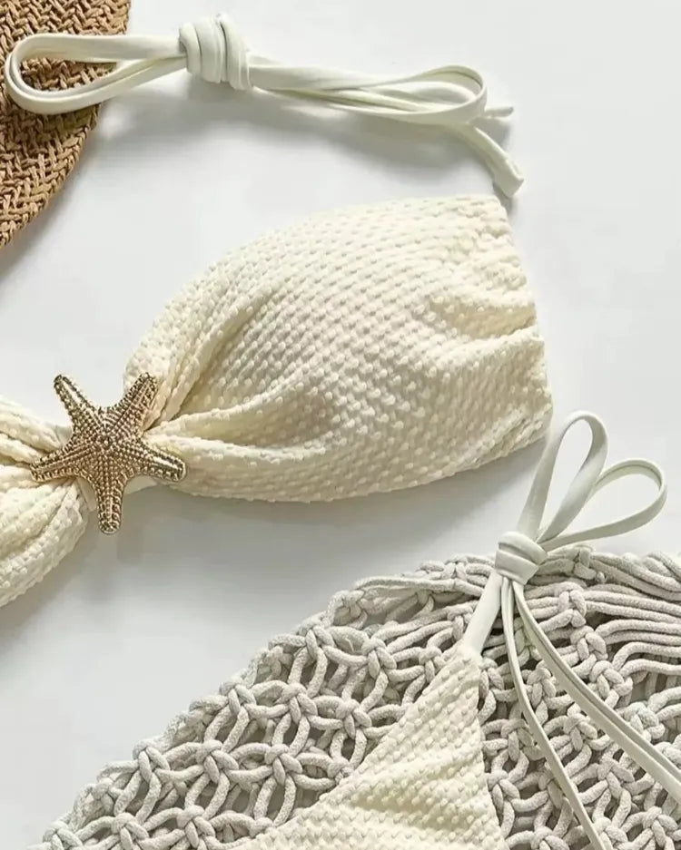 Solid Tie-Side Bikini Set - Voldina