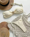 Solid Tie-Side Bikini Set - Voldina
