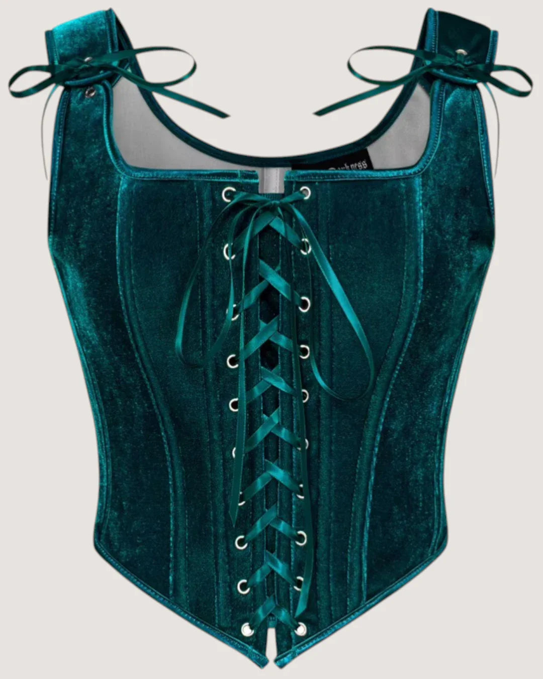 Square Neck Velvet Corset Top - Voldina
