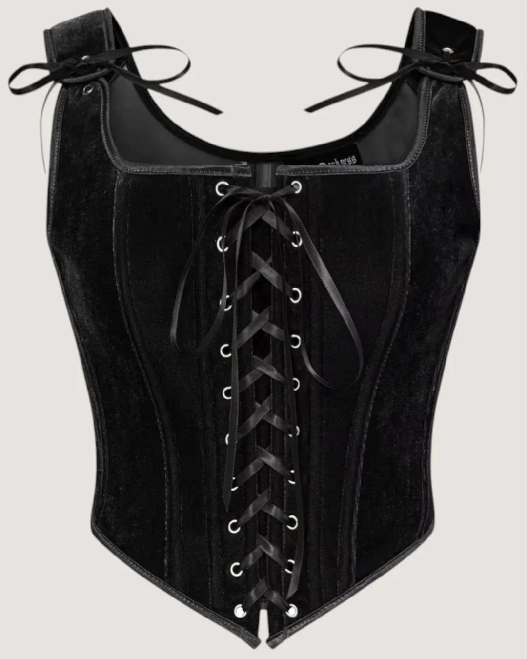 Square Neck Velvet Corset Top - Voldina