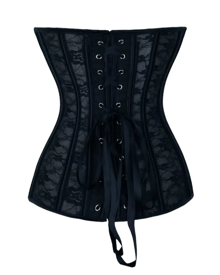 Strapless Lace Mesh Corset - Voldina