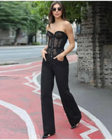 Strapless Lace Mesh Corset - Voldina