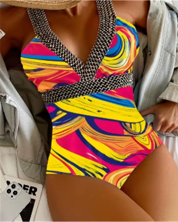 Strappy Cut-Out Swimsuit - Voldina