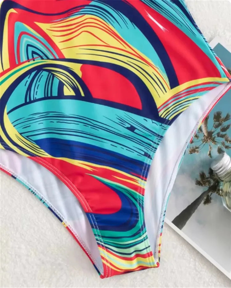Strappy Cut-Out Swimsuit - Voldina