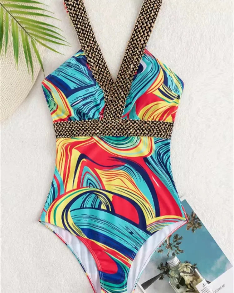 Strappy Cut-Out Swimsuit - Voldina