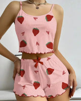 Strawberry Silky Pyjama Set - Voldina