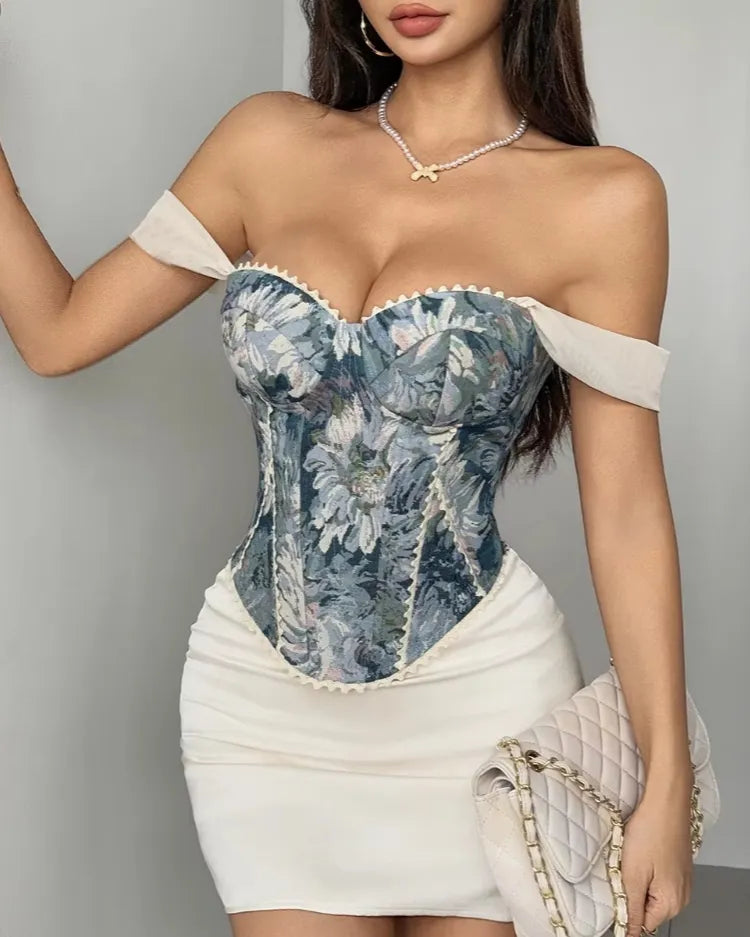 Structured Jacquard Corset - Voldina