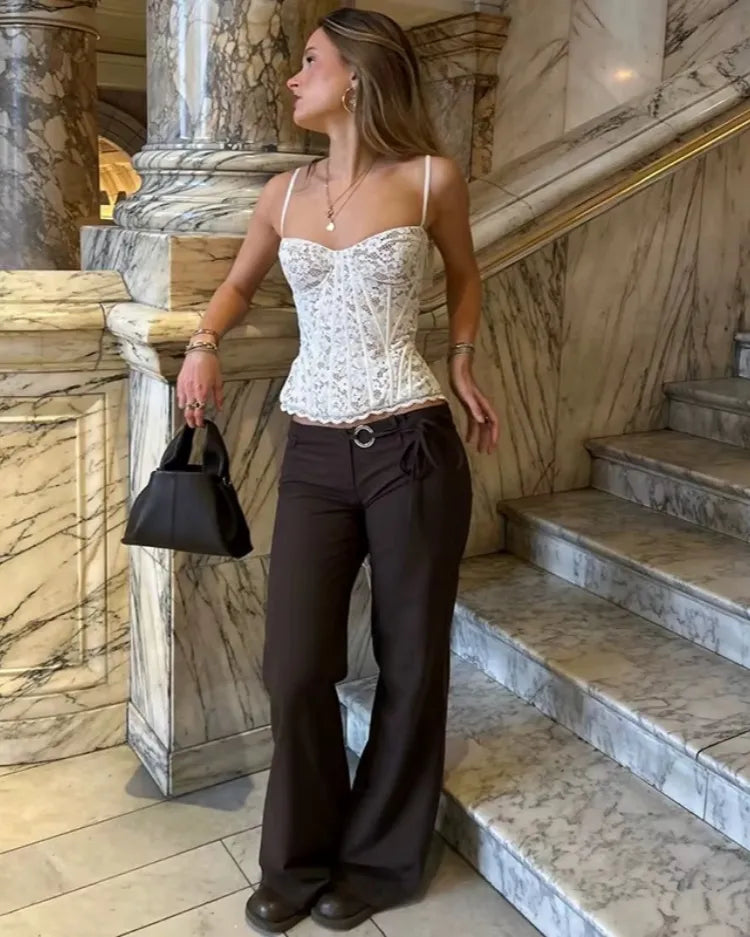 Structured Lace Corset Top - Voldina