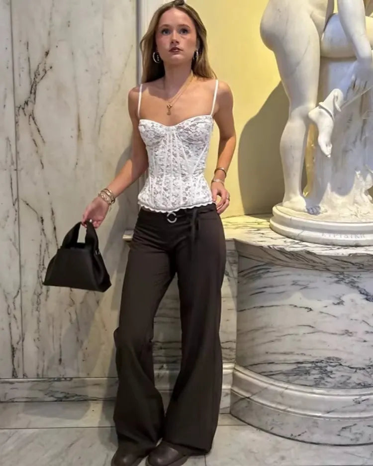 Structured Lace Corset Top - Voldina