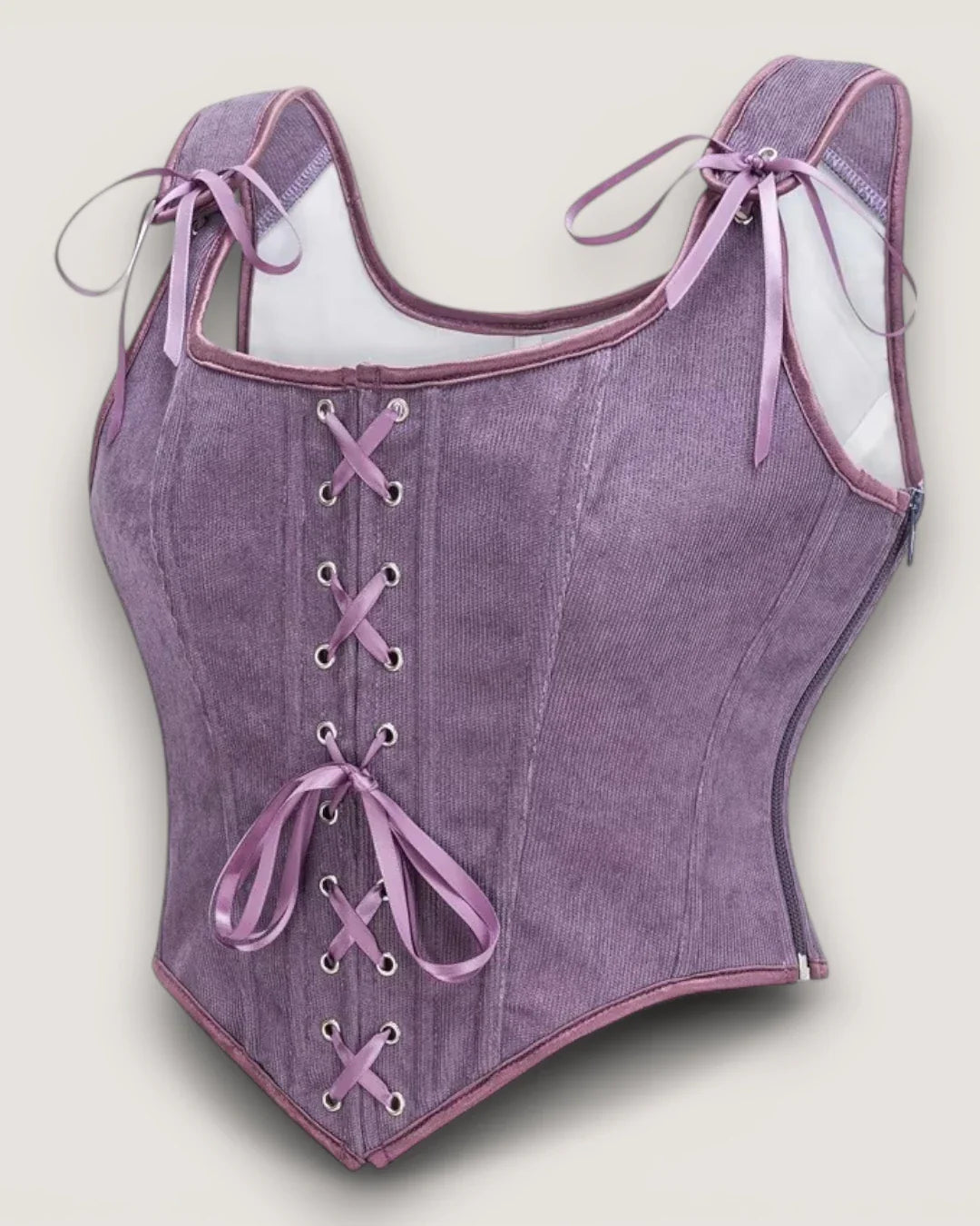 Structured Lace-Up Corset Top - Voldina