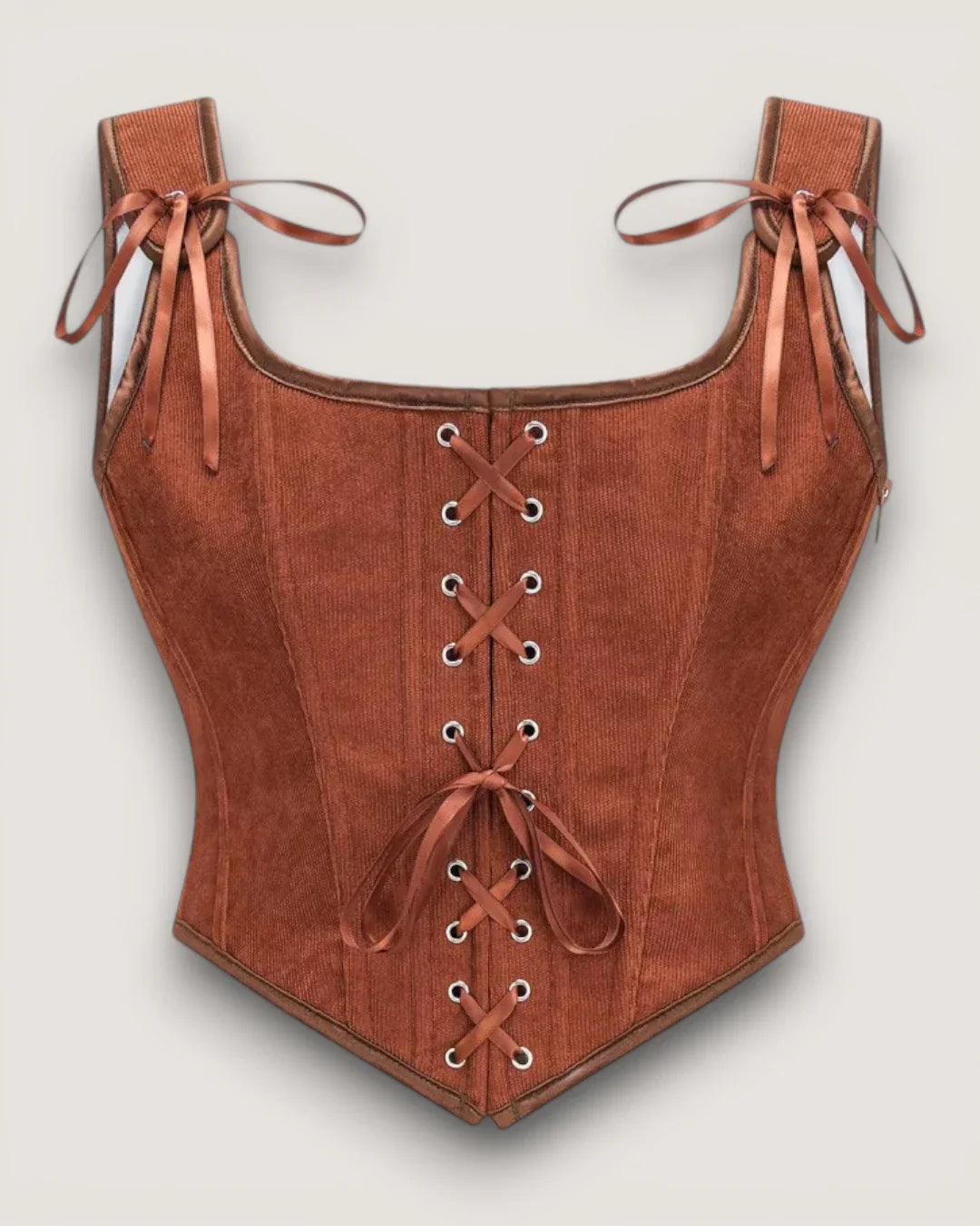 Structured Lace-Up Corset Top - Voldina
