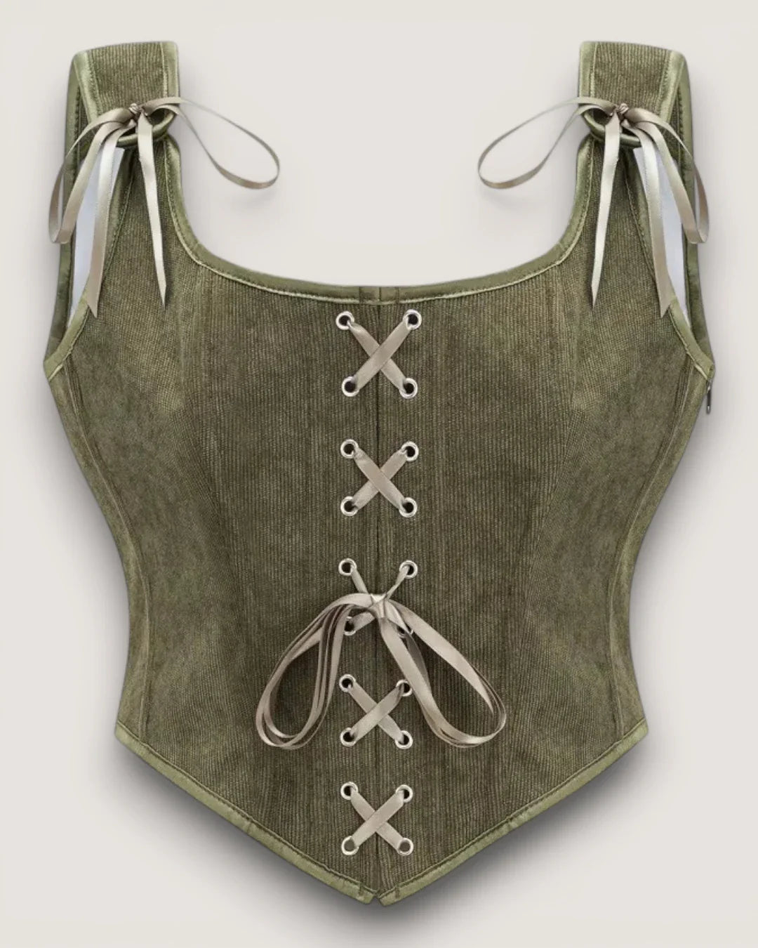 Structured Lace-Up Corset Top - Voldina