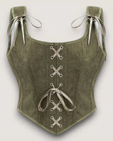 Structured Lace-Up Corset Top - Voldina