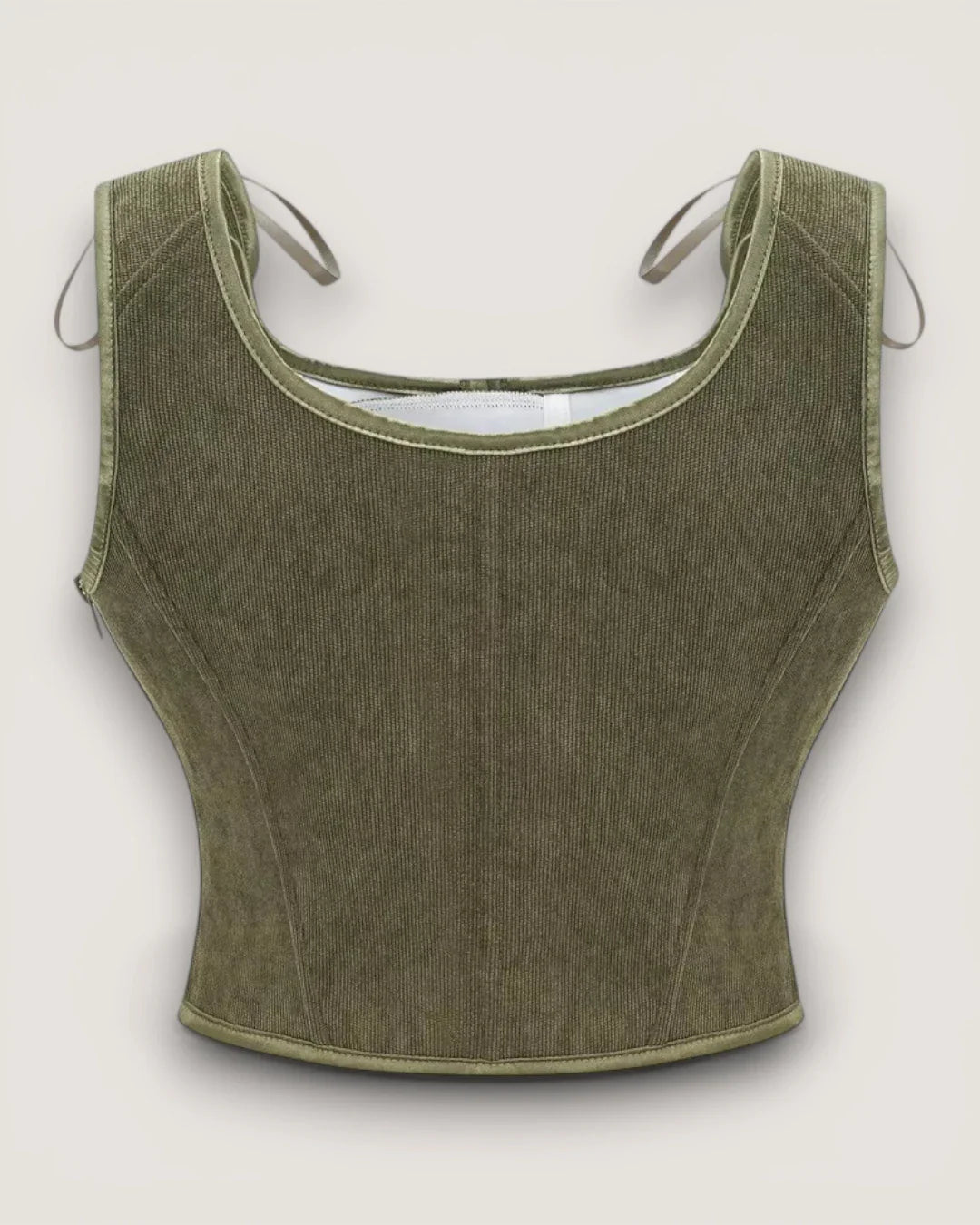 Structured Lace-Up Corset Top - Voldina