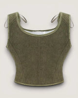 Structured Lace-Up Corset Top - Voldina