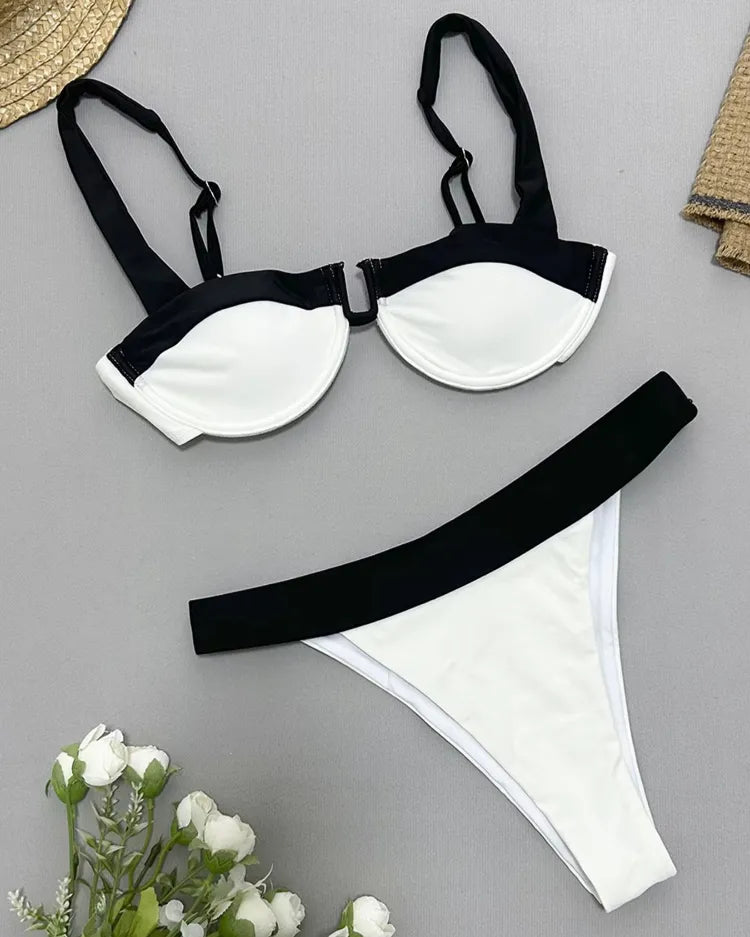 U-Bar Colorblock Bikini Set - Voldina