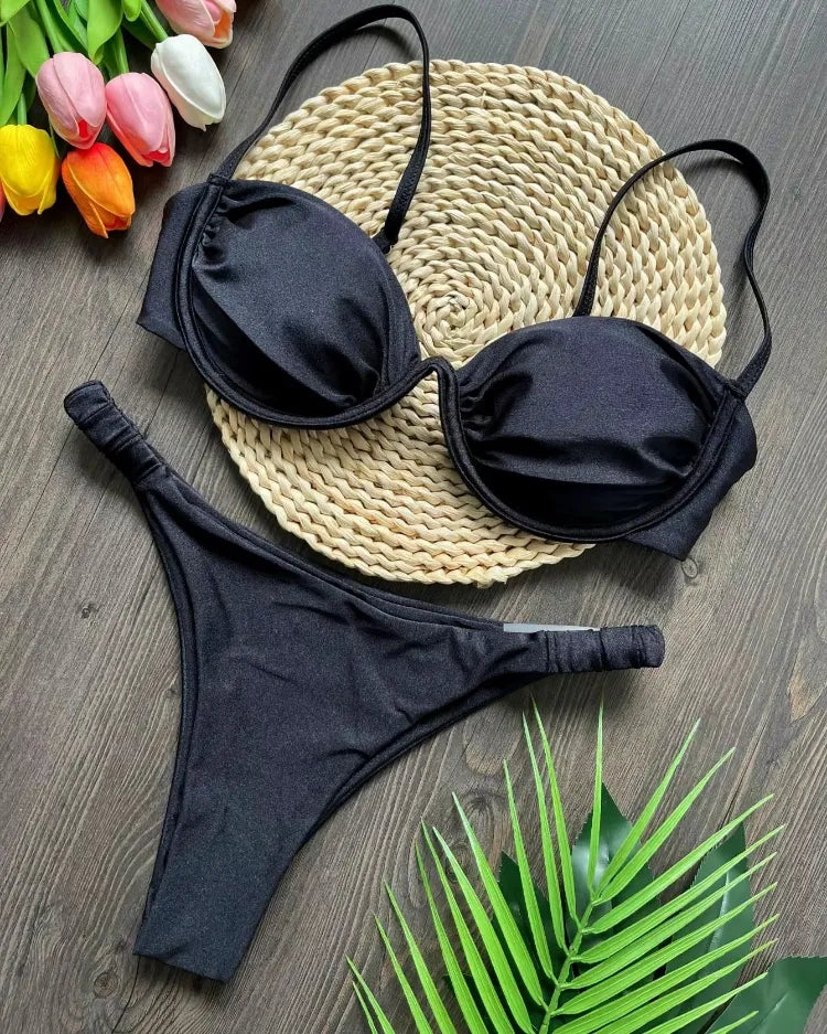 Underwired V-Wire Bikini Set - Voldina