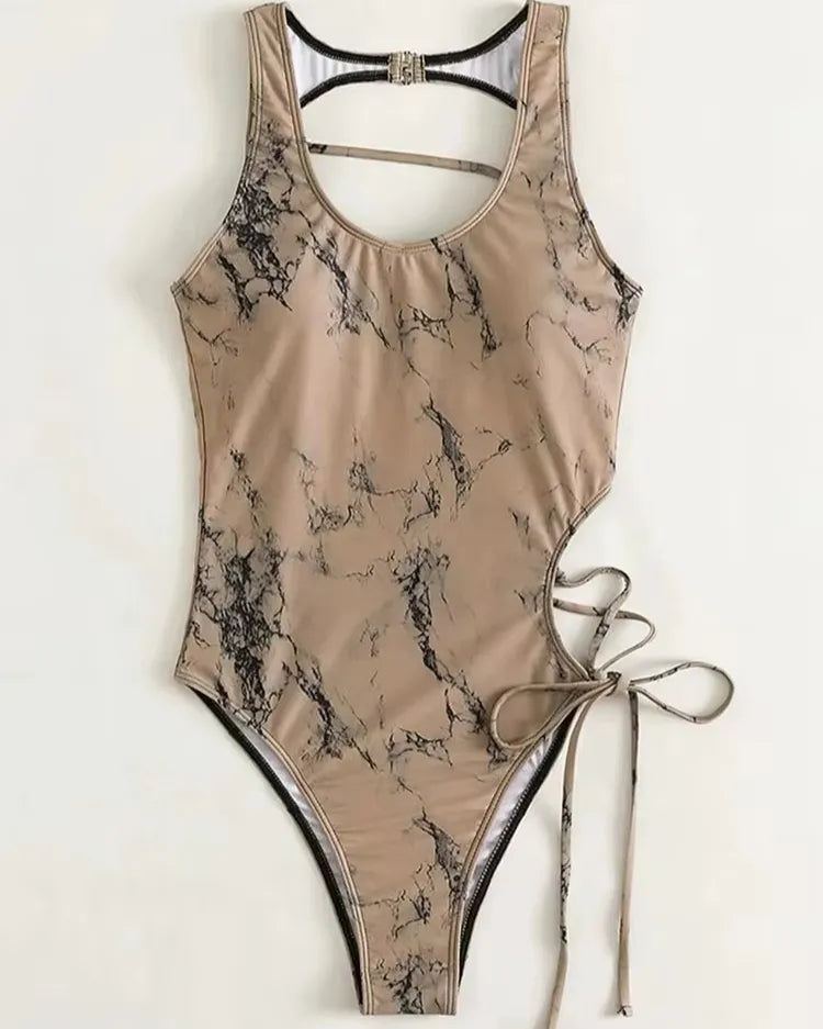 Zip-Front Mesh Swimsuit - Voldina