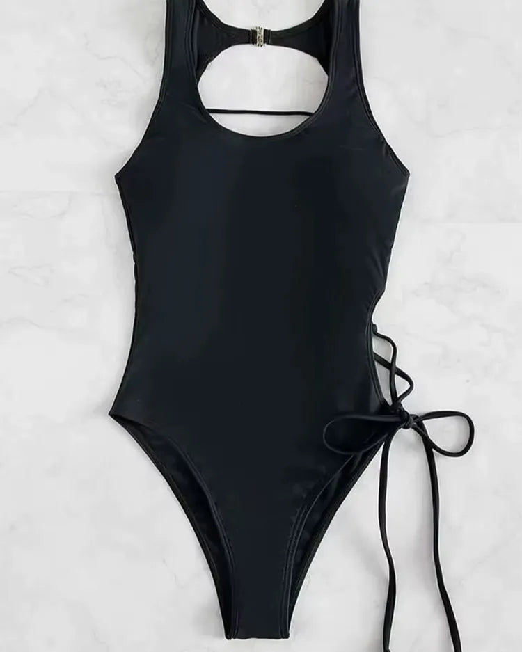Zip-Front Mesh Swimsuit - Voldina