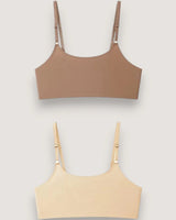 2-Pack: Seamless Ice Silk Petite Bralettes - Voldina