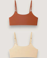 2-Pack: Seamless Ice Silk Petite Bralettes - Voldina