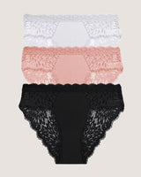3-Pack: Romantic Low-Rise Lace Briefs - Voldina