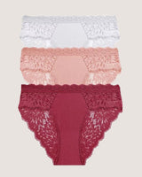3-Pack: Romantic Low-Rise Lace Briefs - Voldina