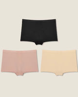 3-Pack: Seamless High-Rise Boyshort Briefs - Voldina