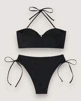 High-Waist Bandeau Bikini Set - Voldina