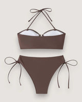 High-Waist Bandeau Bikini Set - Voldina