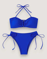 High-Waist Bandeau Bikini Set - Voldina