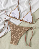 Beaded Textured String Bikini Set - Voldina