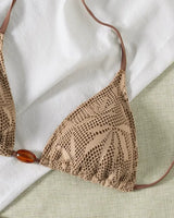Beaded Textured String Bikini Set - Voldina