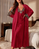 Contrast Lace Loungewear Set - Voldina