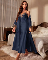 Contrast Lace Loungewear Set - Voldina
