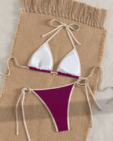 Cross-Back Tie-Side Bikini Set - Voldina