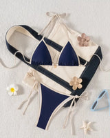 Cross-Back Tie-Side Bikini Set - Voldina
